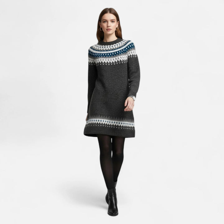 Sorata | Dames Gebreide Trui met Geometrische Ronde Hals