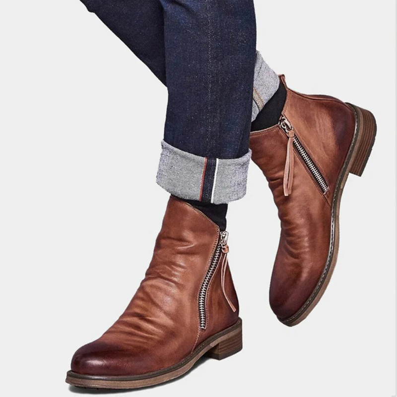 Hugh | Stijlvolle Heren Schoenen | Enkellaarzen Met Rits