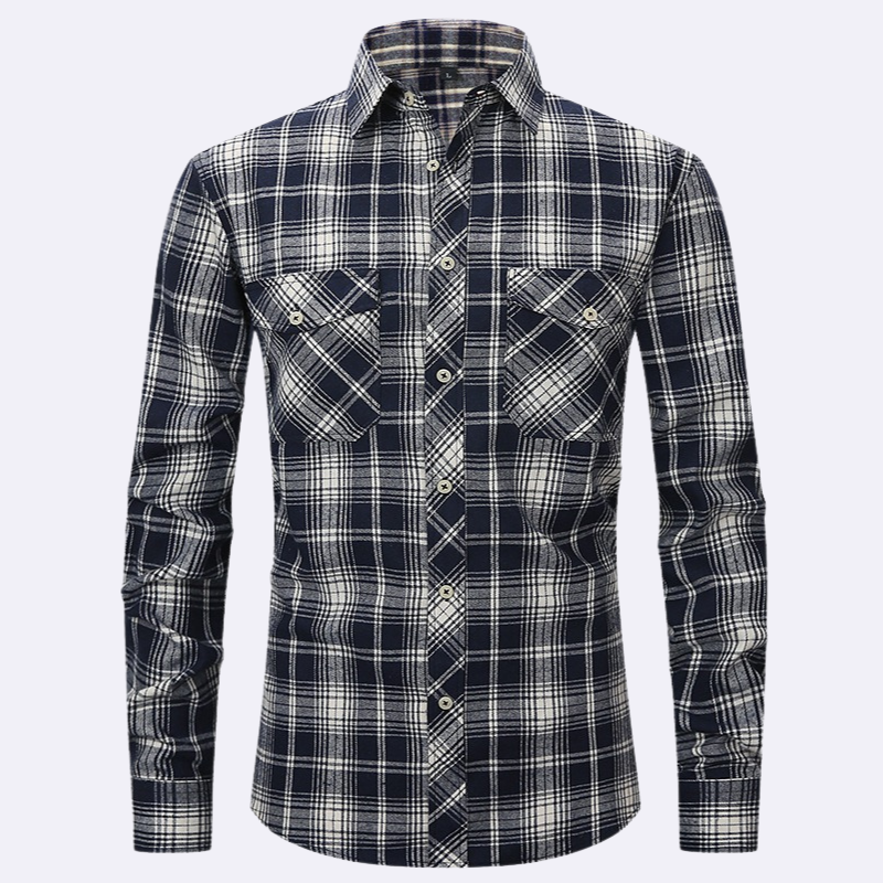 Jaspa | Geruite Flanellen Overhemd Met Lange Mouwen | Heren Blouse Shirt