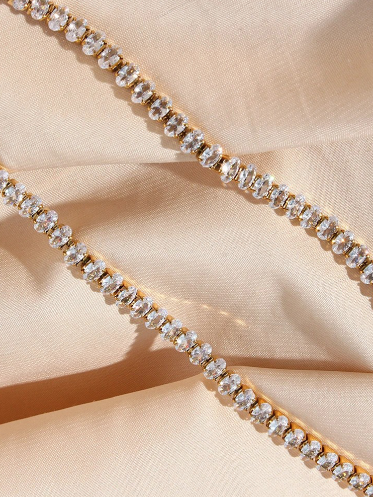 Zuley | Dames Tennis Armband Ovaal Goud | Elegante Bracelet voor Vrouwen