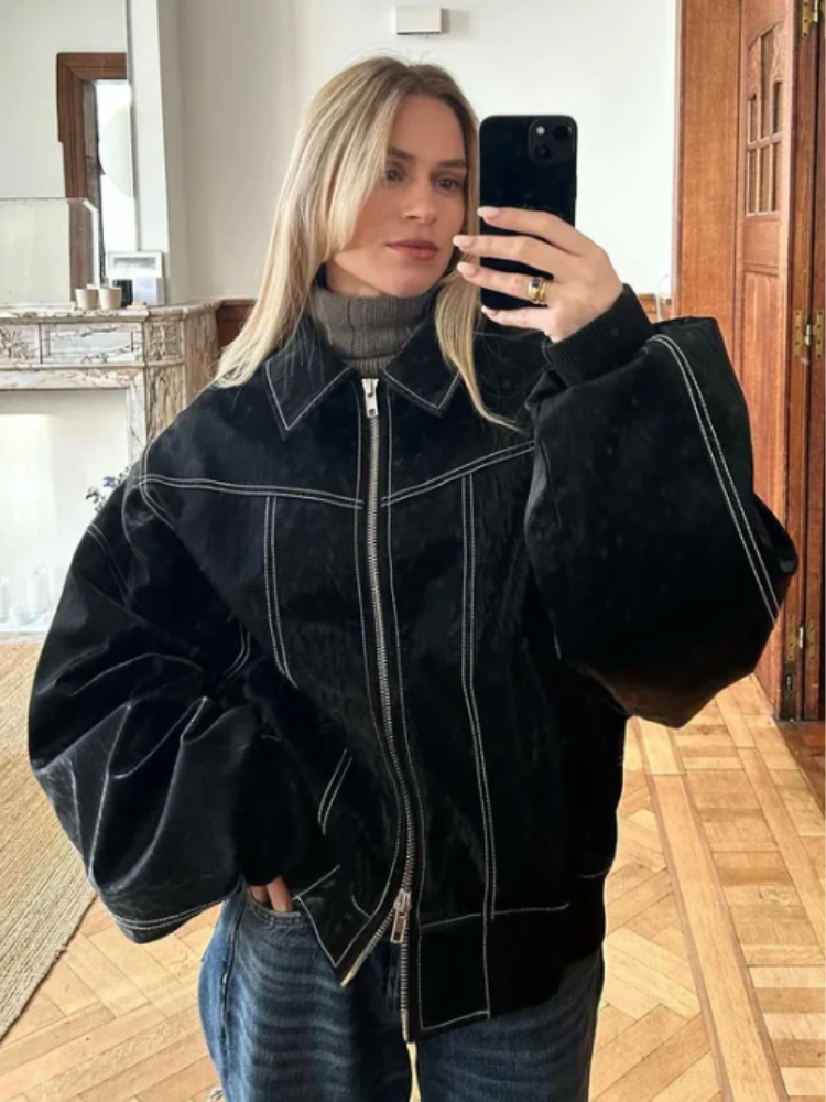 UrbanEdge | Oversized Leren Jas | Casual | Ideaal voor Lente, Herfst en Winter