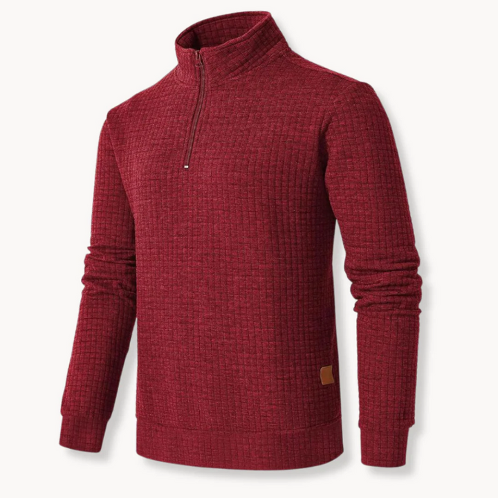Delta | Heren Trui Met Kwartrits | Sweater Met Uniek Patroon
