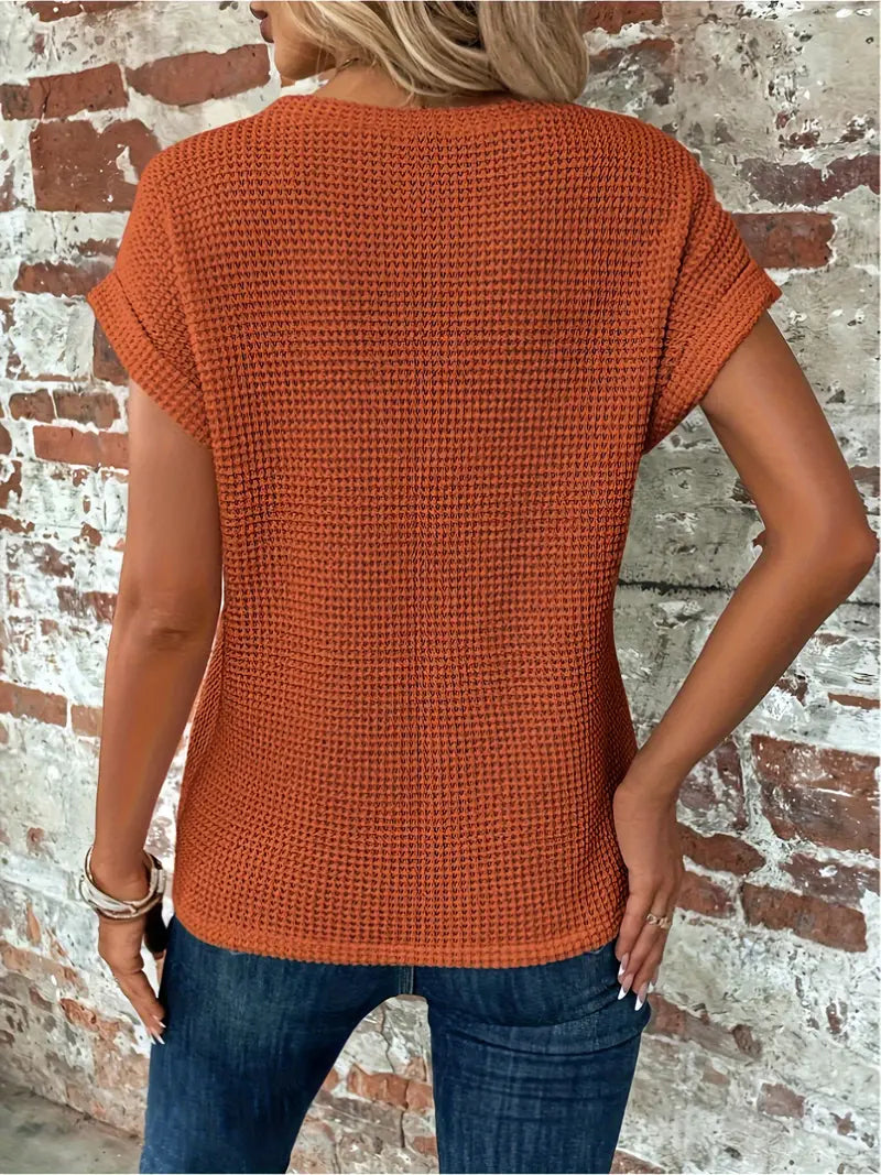 Selma | Elegante Dames Zomershirt | Ronde Hals | Lichtgewicht Stof