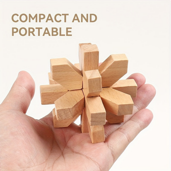 MindFight | Houten Puzzelset | Kongming Locks | Geavenceerde Moeilijkheidsgraad