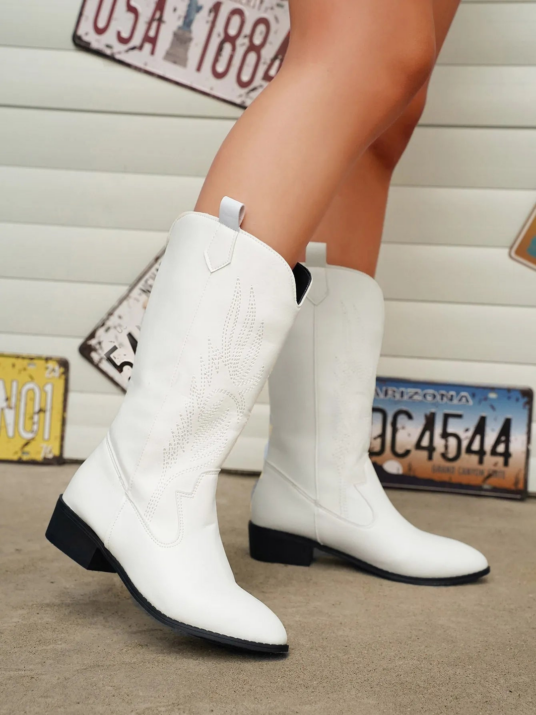 Vela | Dames Laarezn | PU Cowboylaarzen Met Zachte Voering