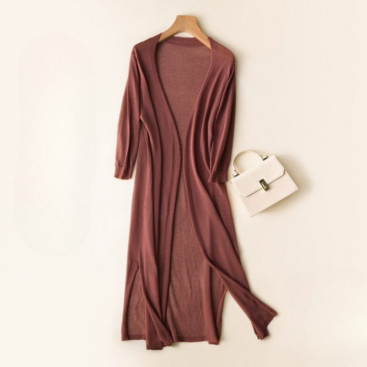 Melissa | Dames Lange Vest | Elegant en Lichtgewicht Zomer Cardigan voor Vrouwen