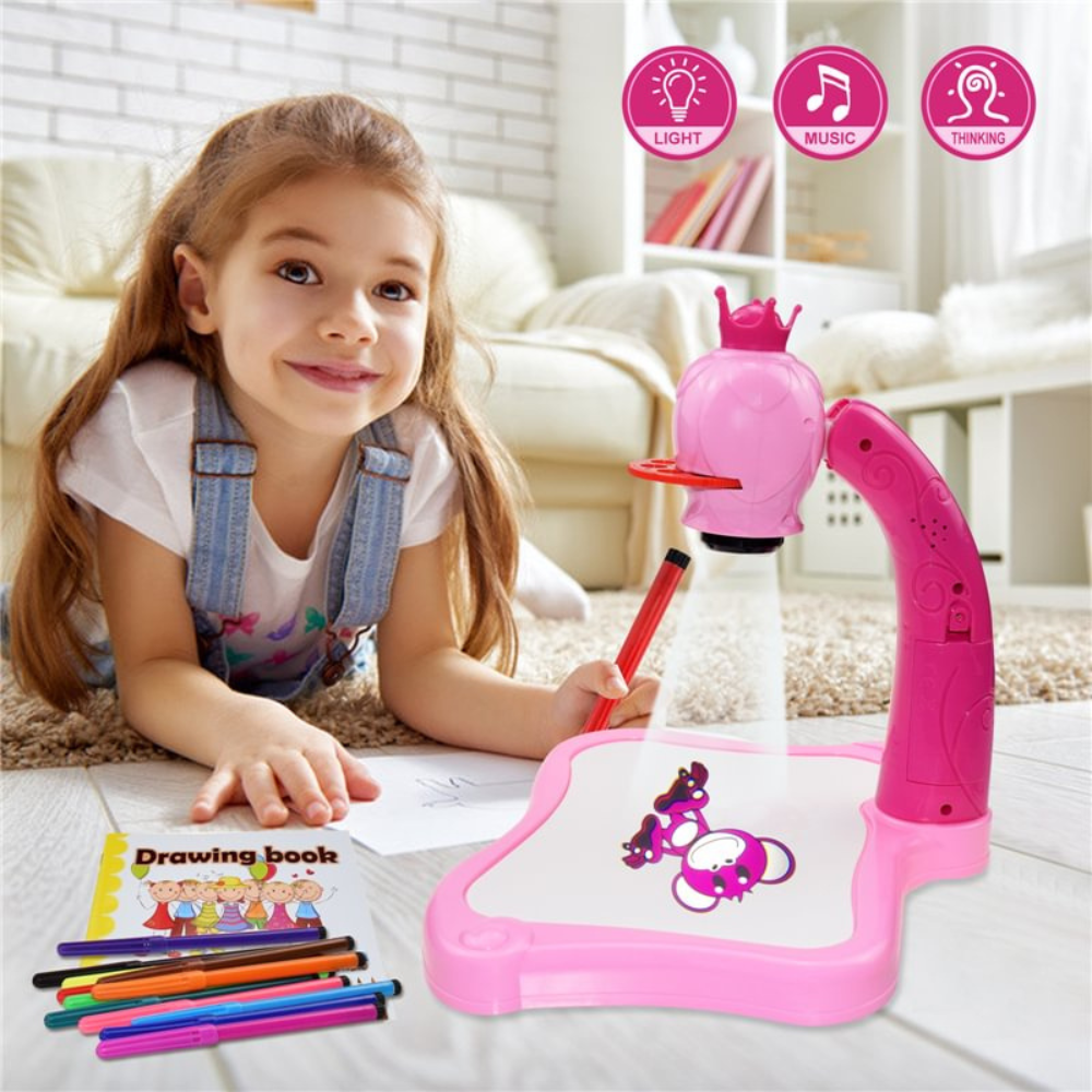 Doura | LED-Tekenprojector Met Muziekeducatief Speelgoed Voor Kinderen
