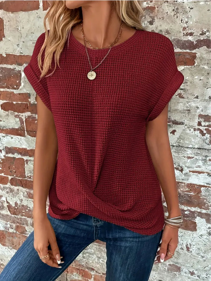 Selma | Elegante Dames Zomershirt | Ronde Hals | Lichtgewicht Stof