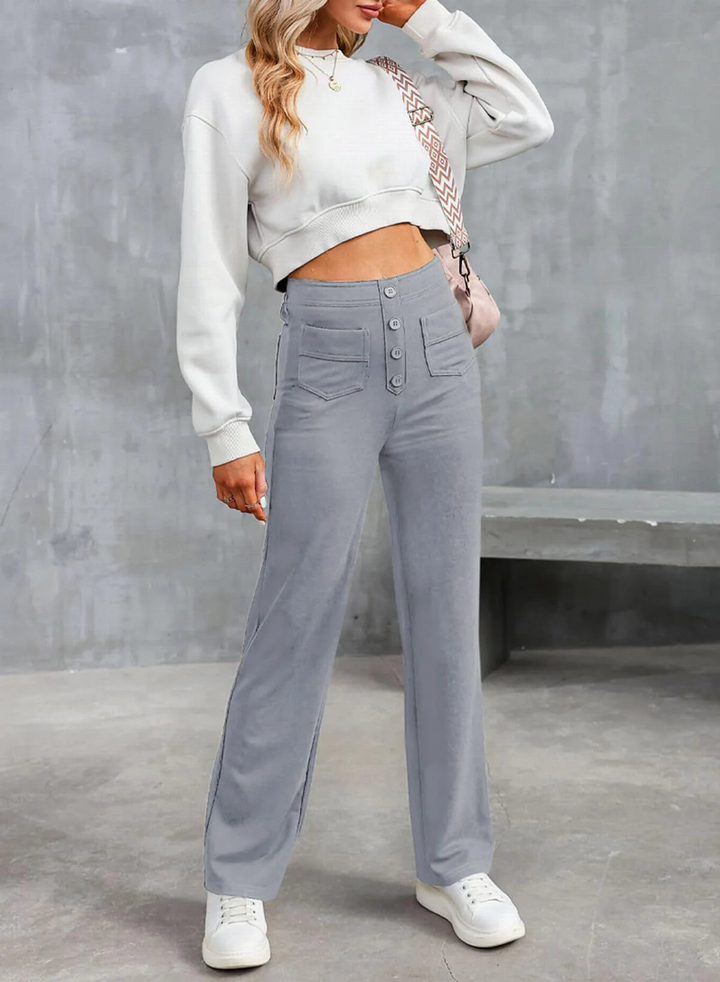 Loren | Dames Hoge Taille Wijde Broek voor Casual Comfort voor Vrouwen