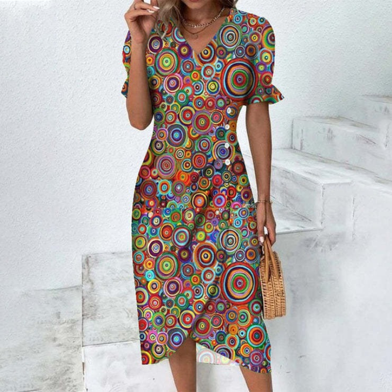 Fiona | Elegante Midi Dames Zomerjurk