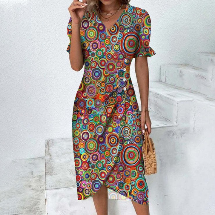 Fiona | Elegante Midi Dames Zomerjurk