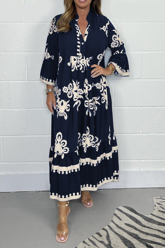 Sophia | Retro Bohemian Dames Maxi Jurk | Casual Bedrukte Jurk