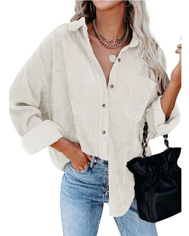 Sera | Dames Top | Comfortabele Corduroy Blouse | Tijdloze Stijl In Moderne Tinten