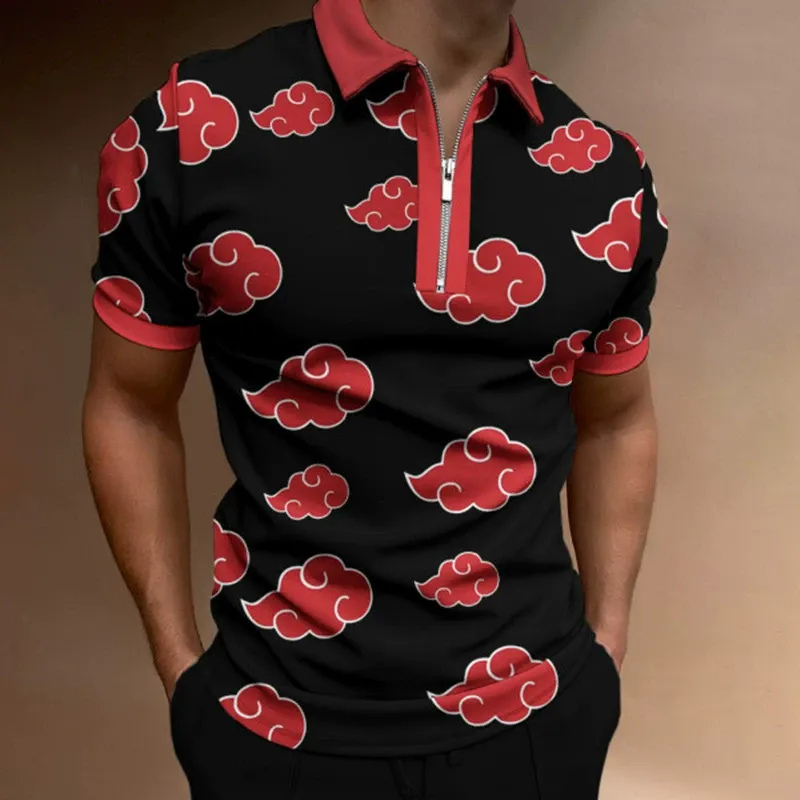 Fabio | Heren Frans Stijl T-shirt Polo met Rits | Mannen Zomer Shirt met Kraag