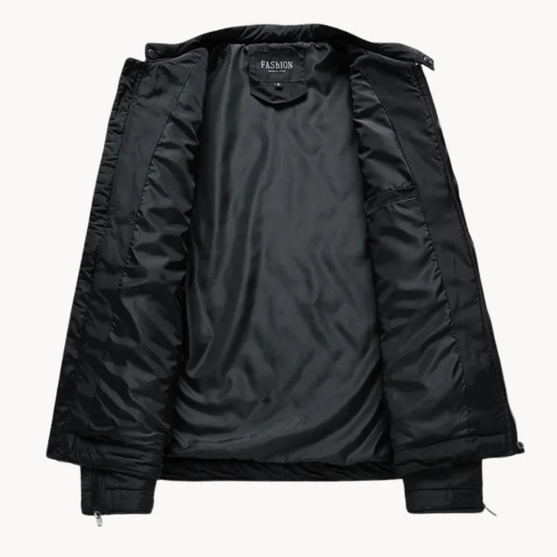 Delor | Luxe Gewatteerde Heren Jas | Slim Fit | Hoge Kraag | Ritssluiting