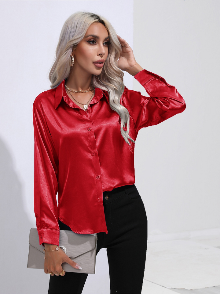 Sara | Chique Elegante Satijnen Dames Blouse