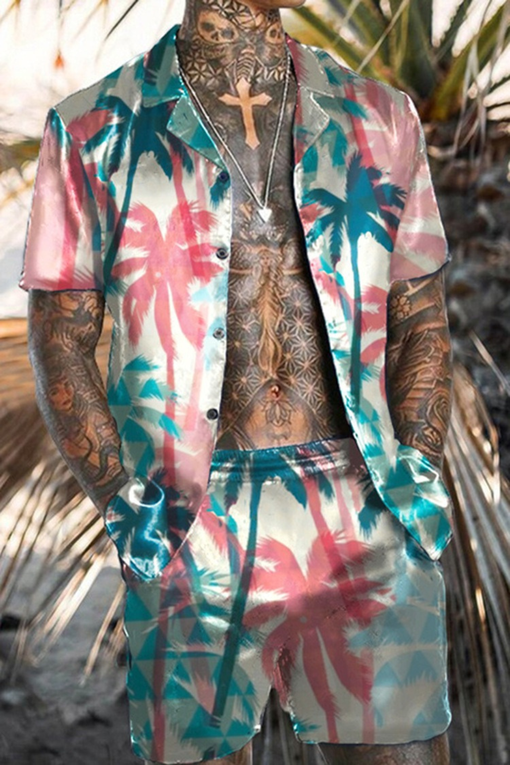 Marlon | Heren Zomer Set | Hawaiiaans Shirt en Korte Broek voor Mannen
