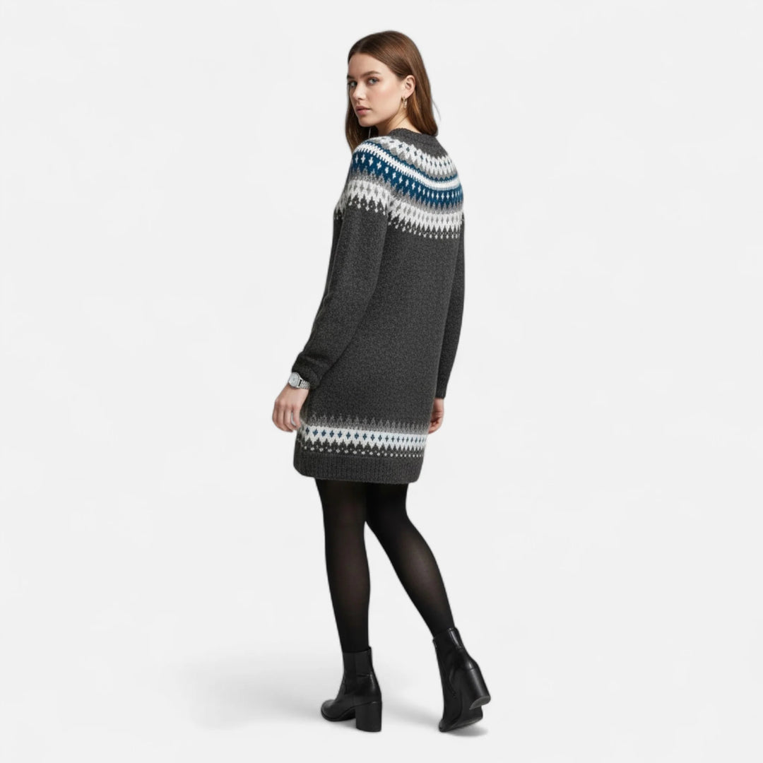 Sorata | Dames Gebreide Trui met Geometrische Ronde Hals