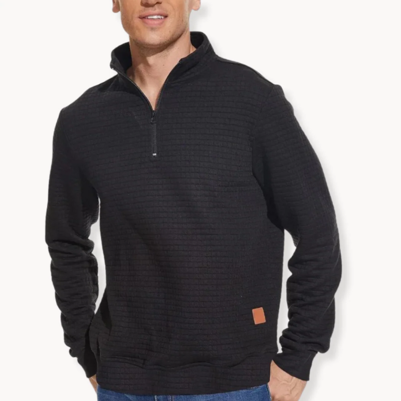 Delta | Heren Trui Met Kwartrits | Sweater Met Uniek Patroon