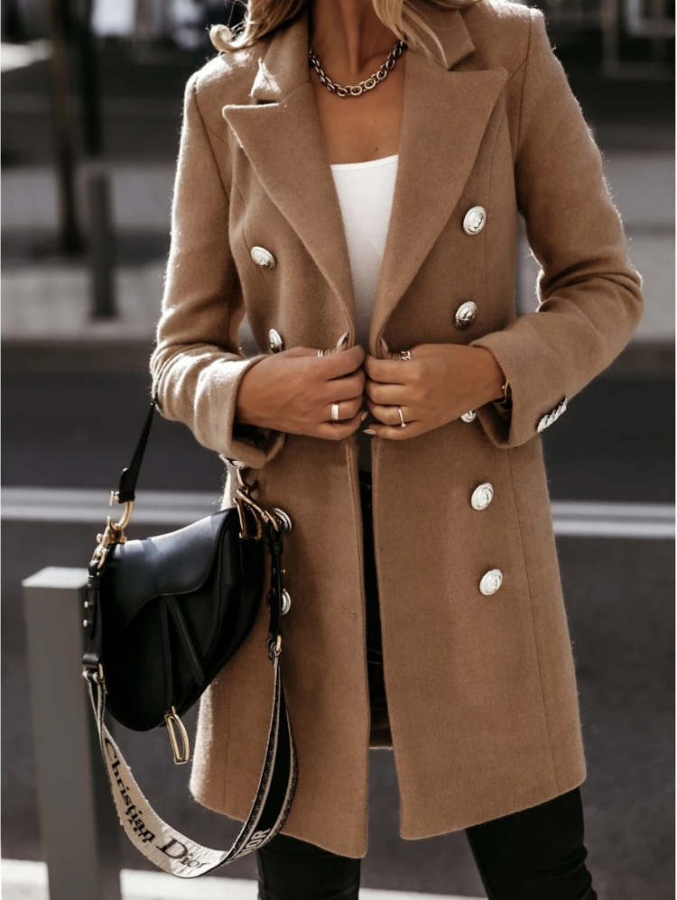 Zoe | Dames Jas | Elegante Trenchcoat In Wollook | Trendy & Comfortabel