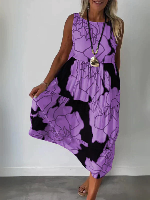 Macy | Dames Mouwloze Jurk met Print | Zomer Jurk voor Vrouwen