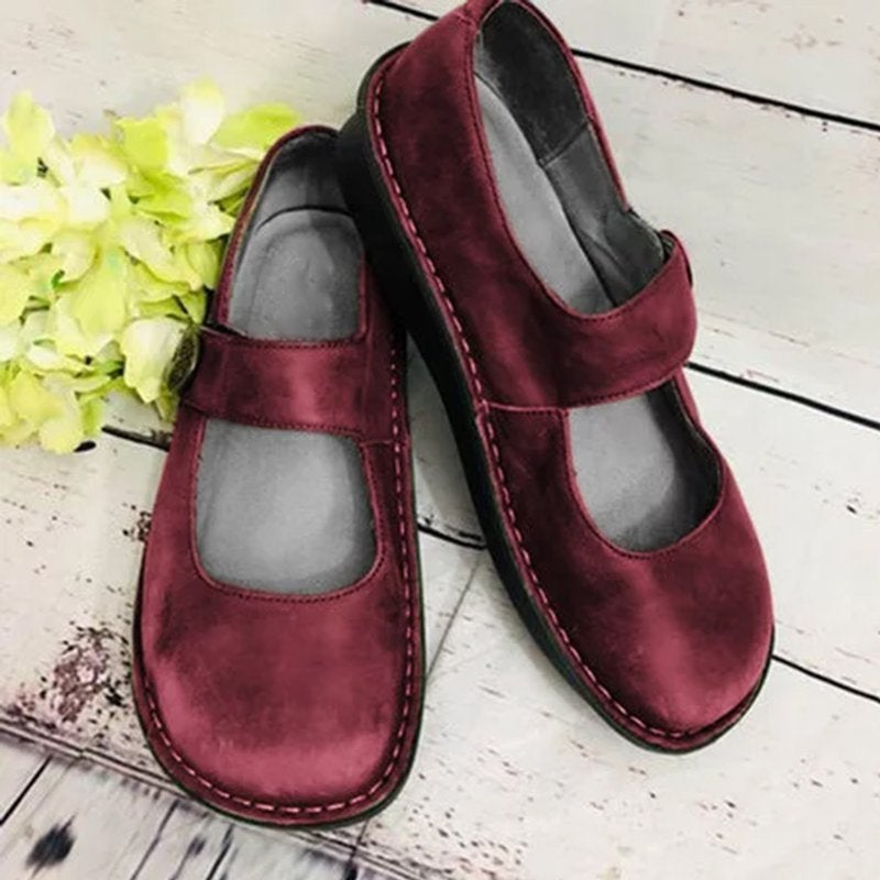Mary | Dames Vintage Instap Sandalen | Vrouwen Schoenen van Suède