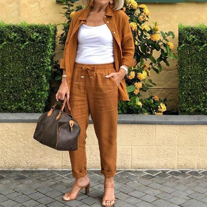 Pamela | Dames Elegante Set | Vrouwen Blouse & Broek Set