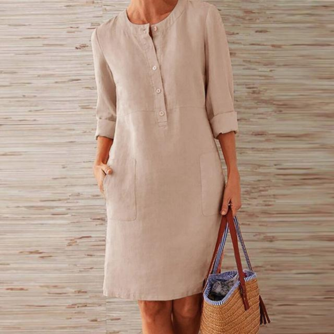 Elsana | Luchtige Dames Midi-Jurk | Tijdloze Charme | Zomerse Elegantie