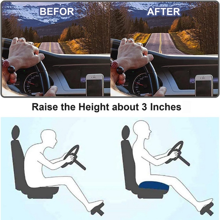 Volwassen Auto Zitverhoger | Ergonomisch Kussen voor Beter Zicht en Comfort
