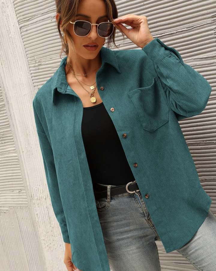 Sera | Dames Top | Comfortabele Corduroy Blouse | Tijdloze Stijl In Moderne Tinten