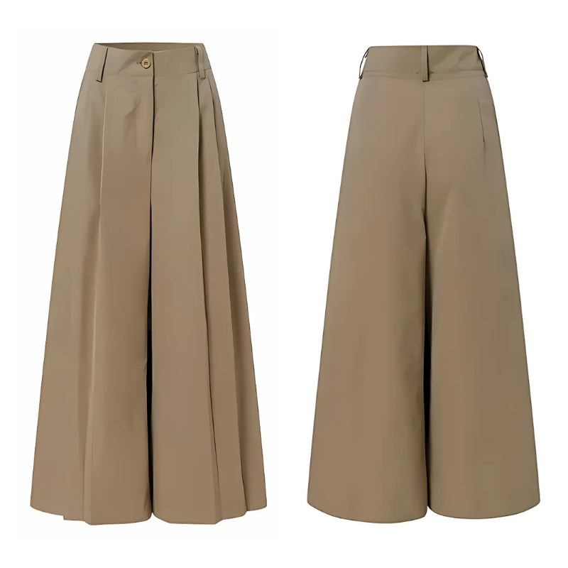 Nora | Dames Effen Broek Met Wijde Pijpen | Comfortabele & Moderne Design