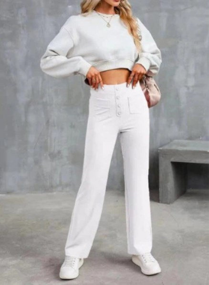Loren | Dames Hoge Taille Wijde Broek voor Casual Comfort voor Vrouwen