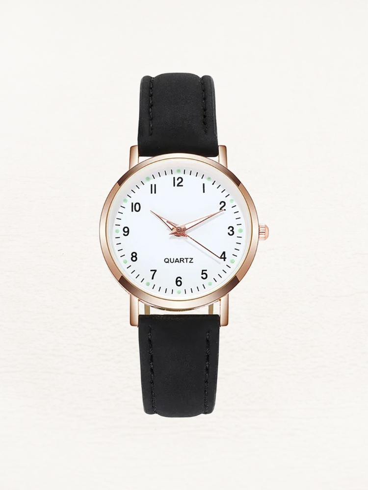 Vale | Leren Dames Horloge Rosé Goud | Chique Design