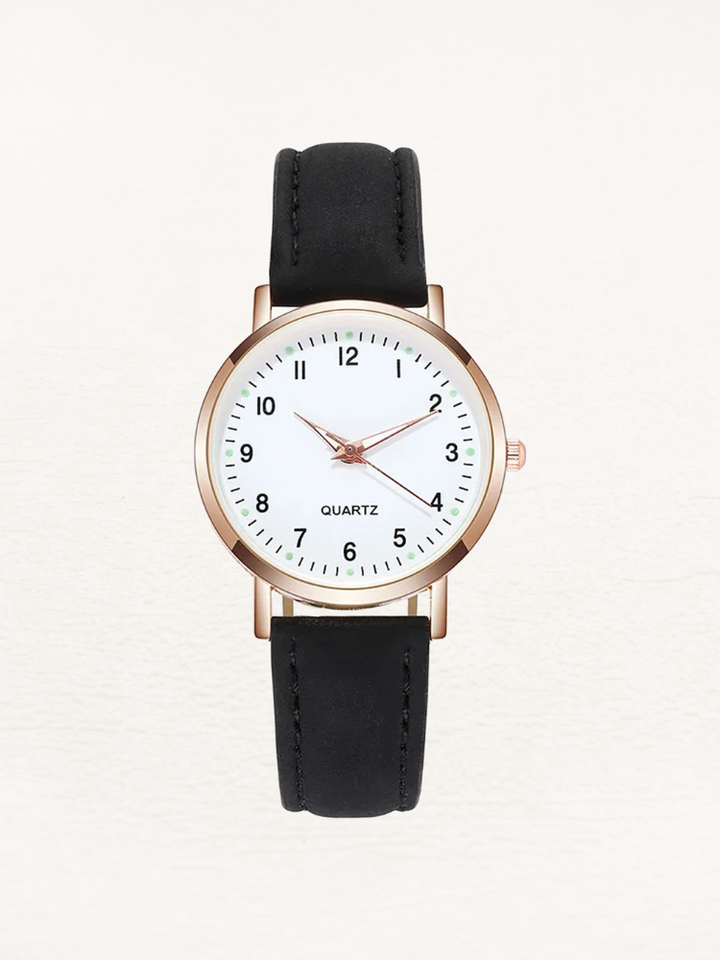 Vale | Leren Dames Horloge Rosé Goud | Chique Design