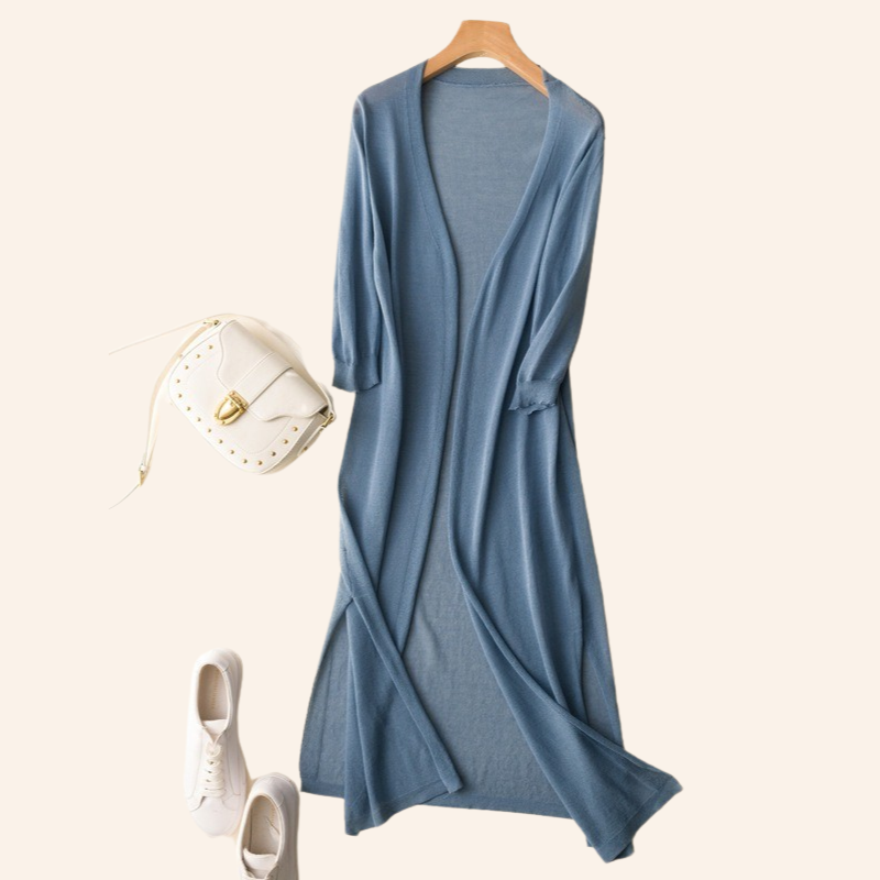 Melissa | Dames Lange Vest | Elegant en Lichtgewicht Zomer Cardigan voor Vrouwen