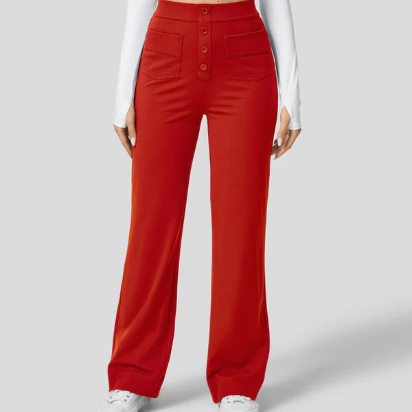 Lotte | Dames Casual Broek met Hoge Taille en Rechte Pijpen | Trendy voor Vrouwen