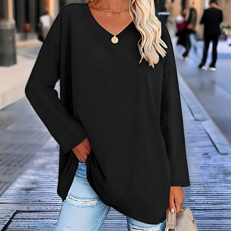 Mandy | Dames Trendy Dunne Zomer Trui | Vrouwen Shirt met Lange Mouwen