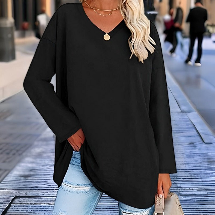 Mandy | Dames Trendy Dunne Zomer Trui | Vrouwen Shirt met Lange Mouwen
