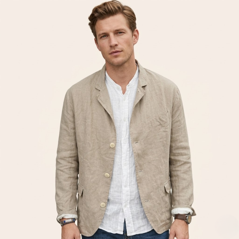 Sorata | Heren Linnen Blazer | Lichtgewicht Shirt | Moderne Elegantie