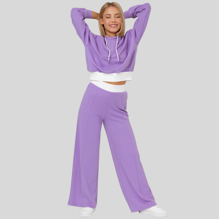 Delma | Trendy Dames Loungeset | Relaxed Fit | Hoodie En Broek Met Trekkoord