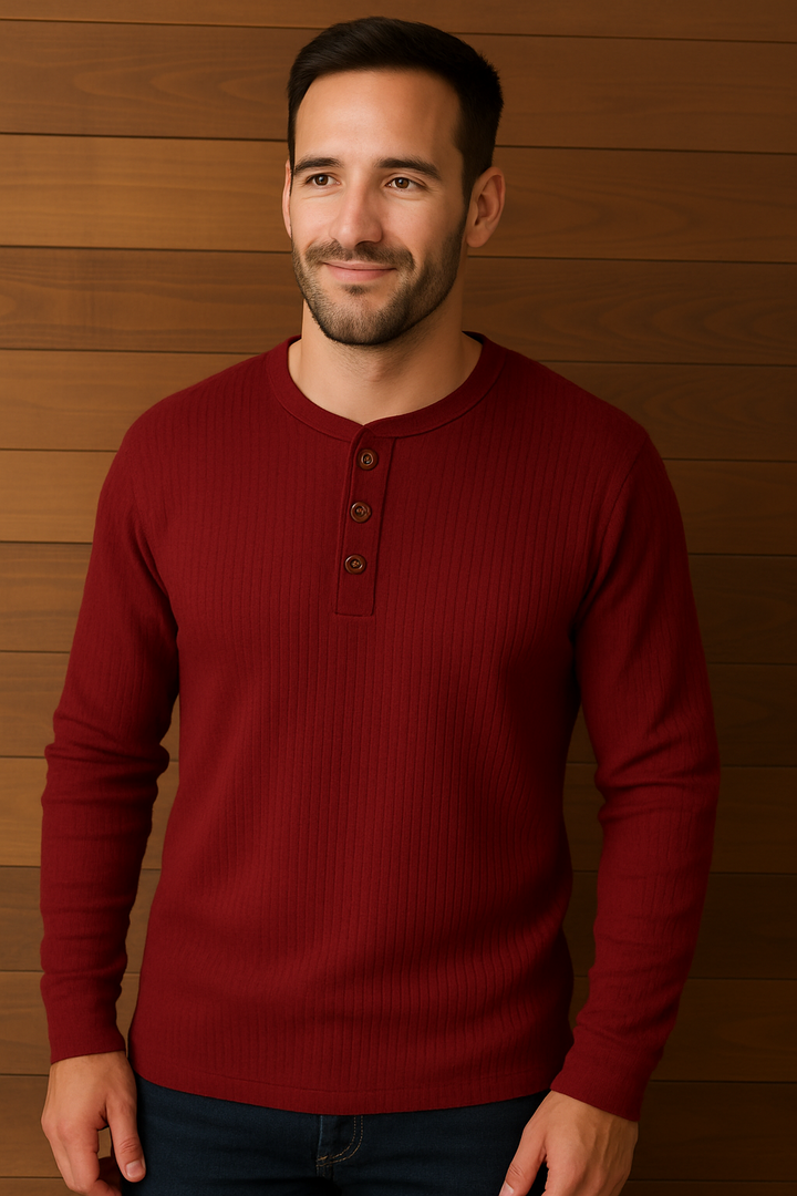 Henley | Wafelstructuur Shirt | Comfortabel Heren Shirt | Casual & Sportief