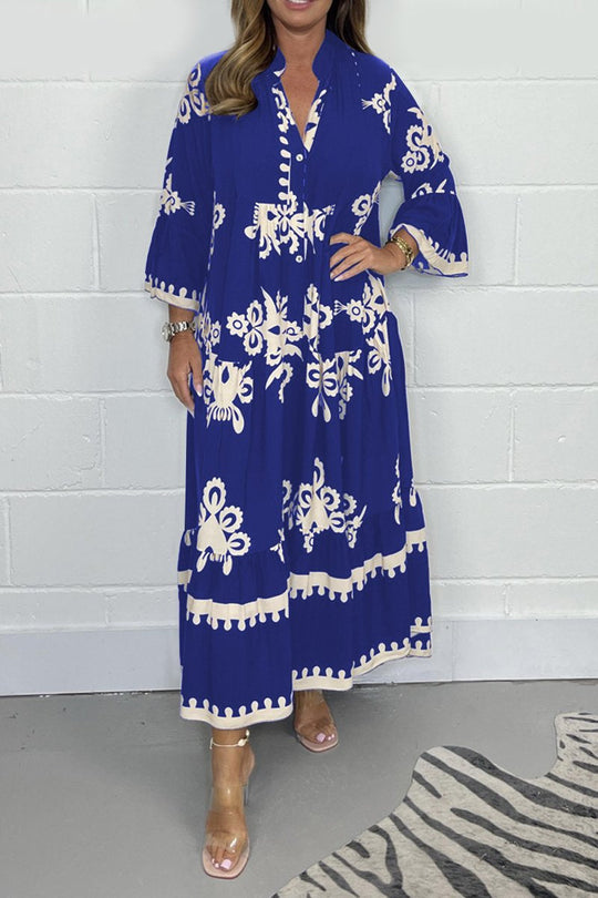 Sophia | Retro Bohemian Dames Maxi Jurk | Casual Bedrukte Jurk
