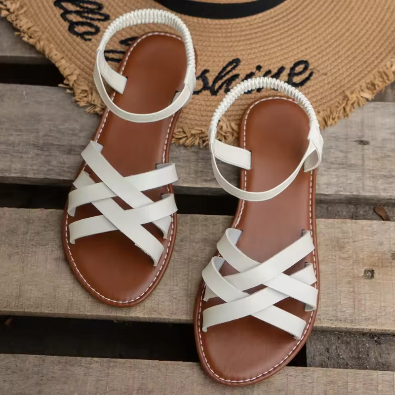 Kuti | Elegante Leren Dames Sandalen | Flat Zool