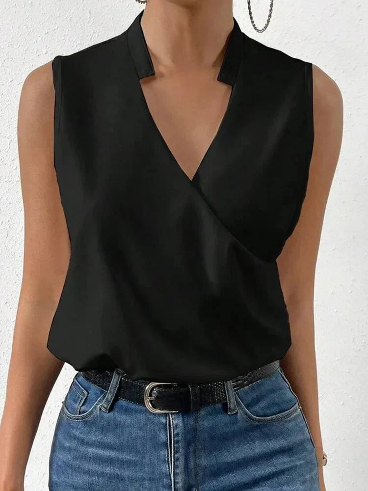Nella | Stijlvol Mouwloos Dames Zomer Top met V-hals | Casual Vrouwen Blouse