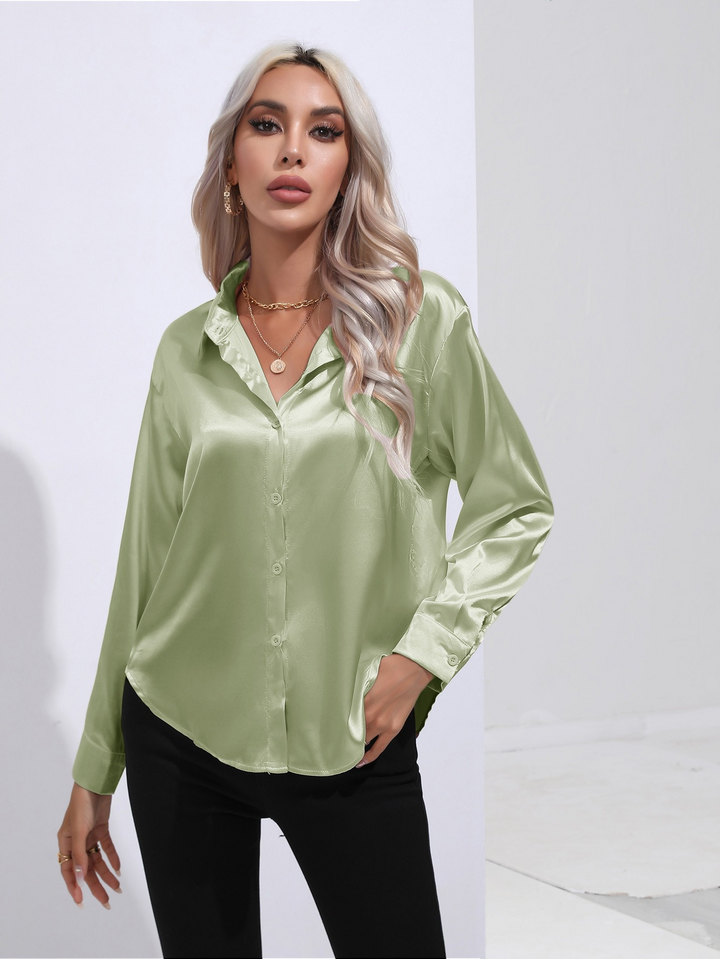 Sara | Chique Elegante Satijnen Dames Blouse