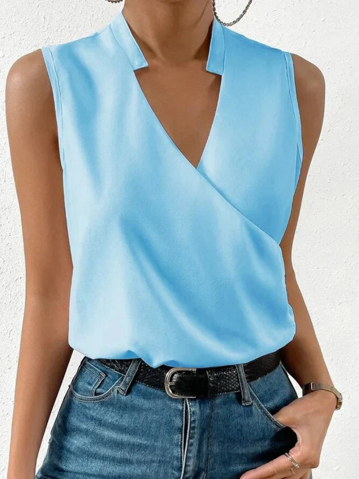Nella | Stijlvol Mouwloos Dames Zomer Top met V-hals | Casual Vrouwen Blouse