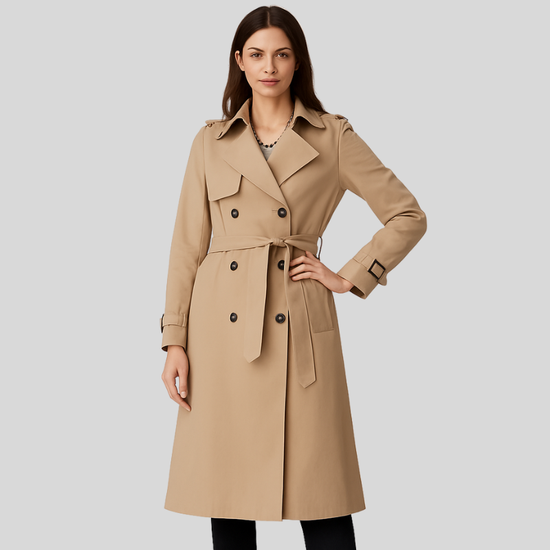 Guri | Trendy Dames Jas | Trenchcoat | Getailleerde Pasvorm | Riem In De Taille