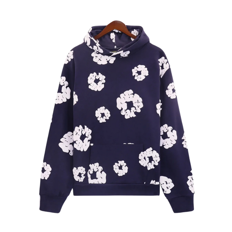 Deni | Denim Hoodie Met Bloemenprint en Capuchon | Dames