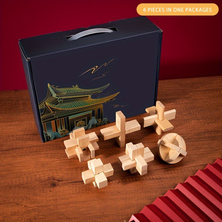 MindFight | Houten Puzzelset | Kongming Locks | Geavenceerde Moeilijkheidsgraad