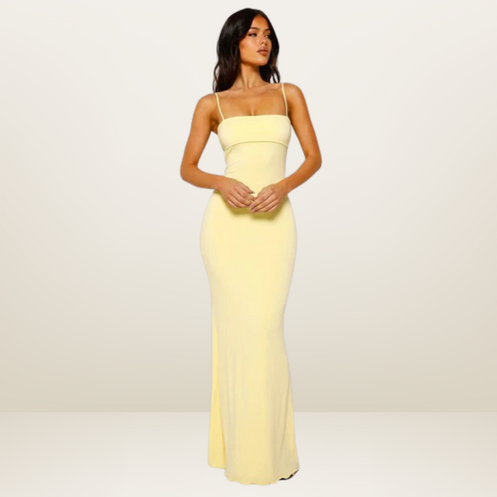 Silva | Bodycon Dames Maxi-Jurk | Elegante Avondkleding Met Open Rug